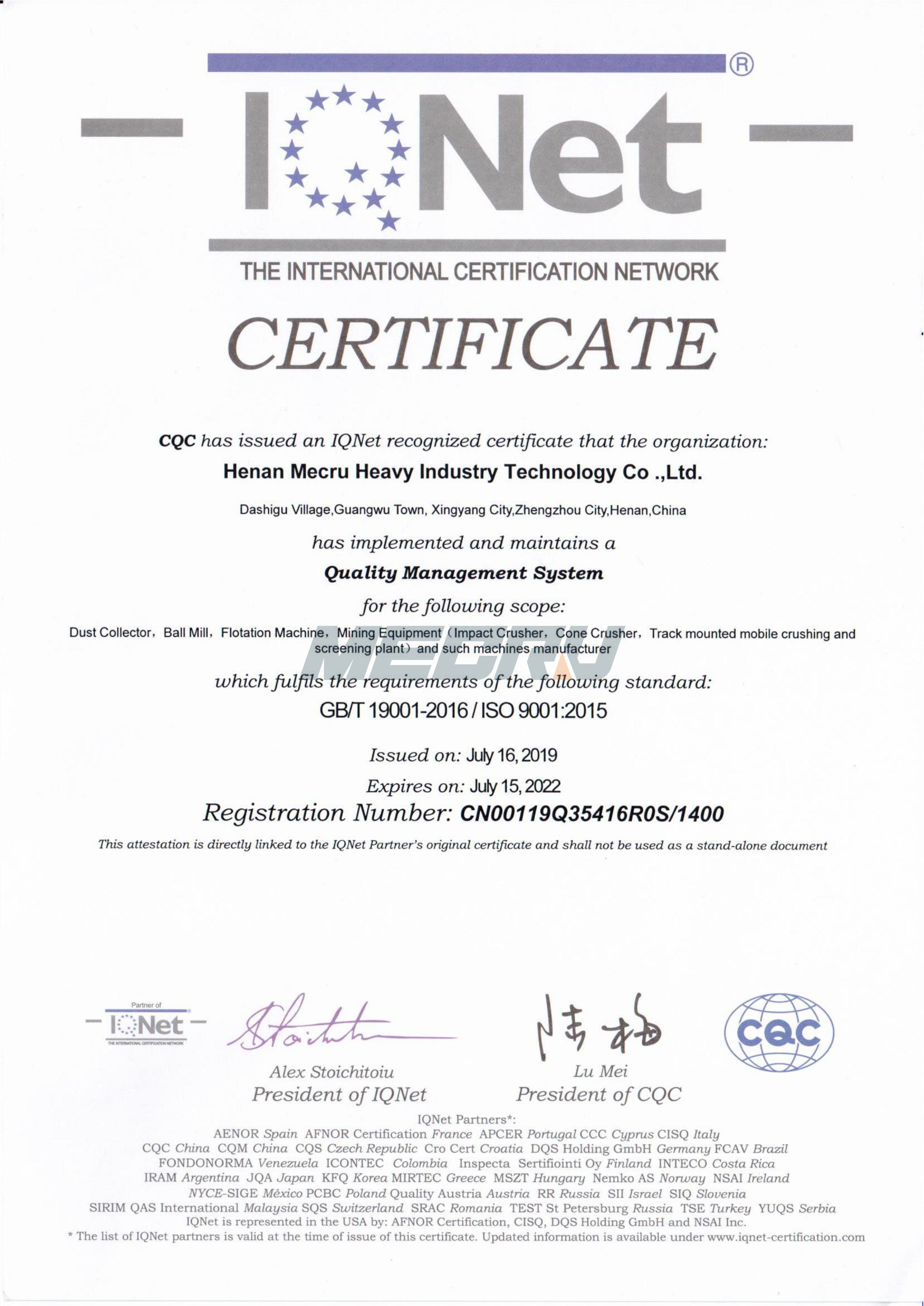 IQNet Association—Ang International Certification Network